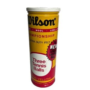Sealed Can Vintage Wilson Championship Tennis Balls Extra Duty Felt Yellow NOS